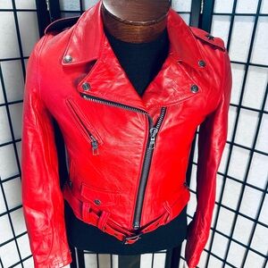 Schott Bros. NYC Perfecto Sport Wear Red Motorcycle Jacket - NEW/vintage